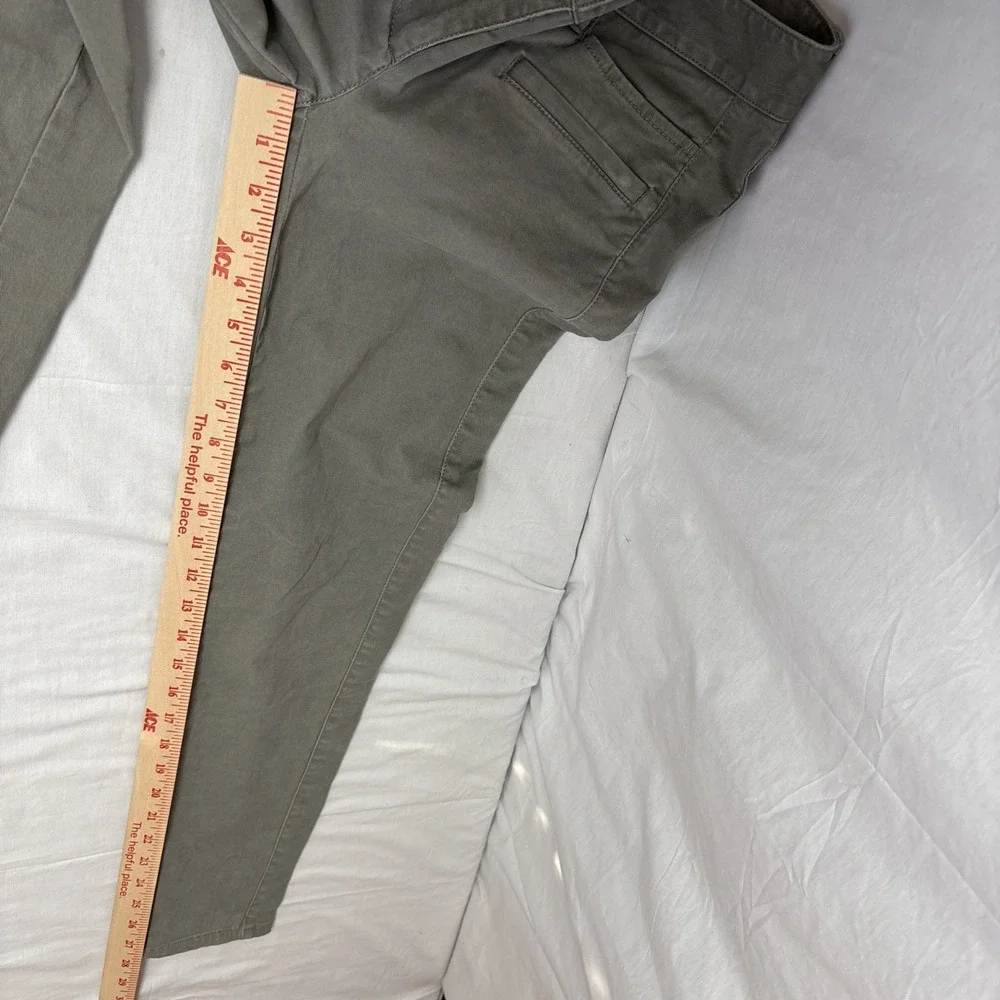 Loft Skinny Ankle Pants Womens 00 Green Khaki Flat Front Chino Modern Marisa